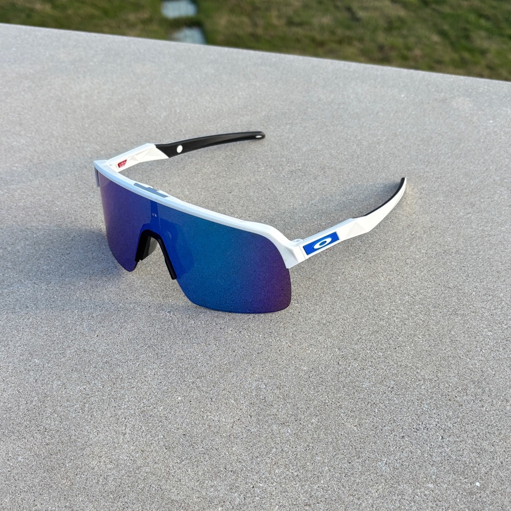 Oakley Men's White and Blue Sunglasses